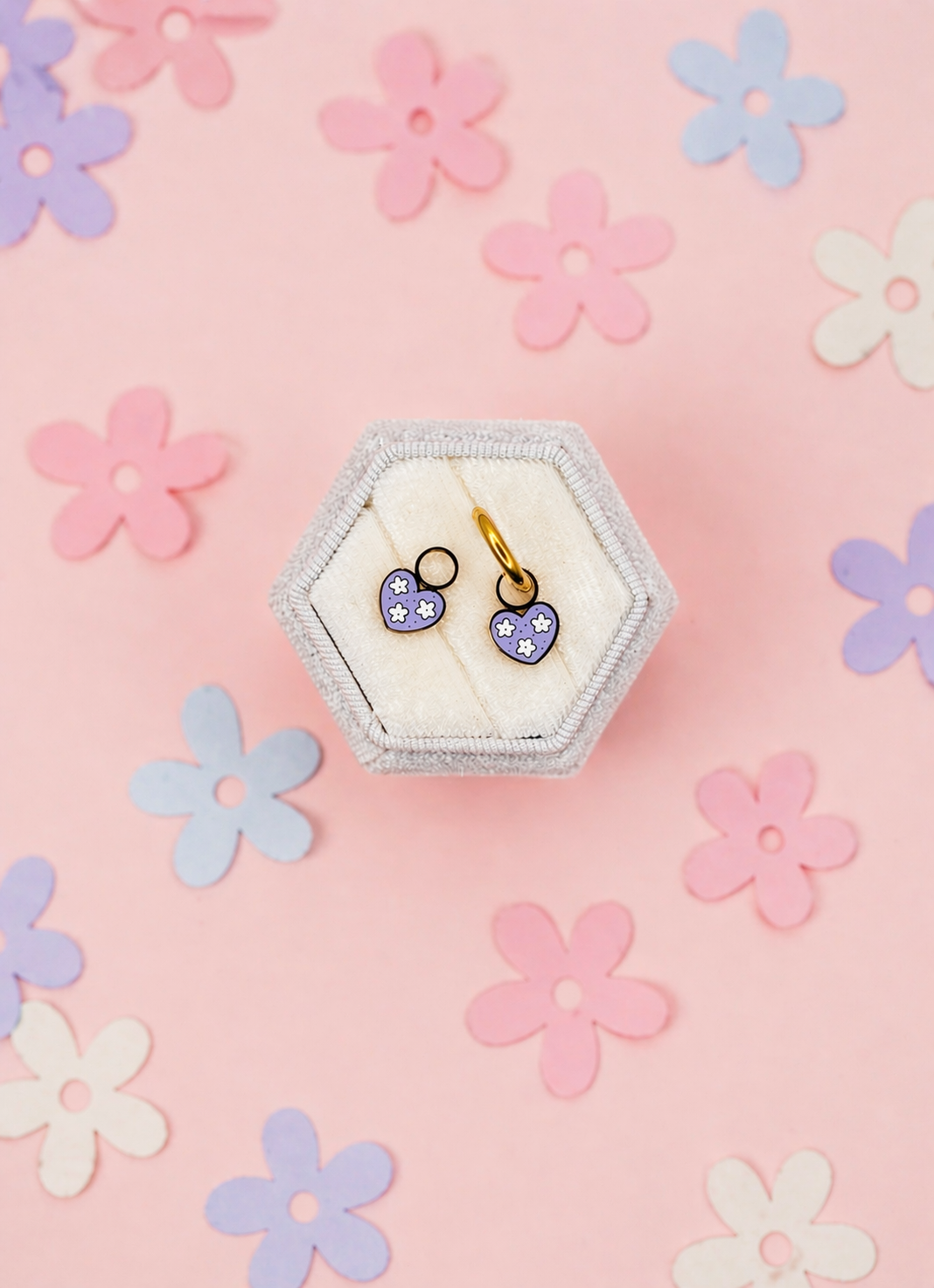 Daisy Heart Charms