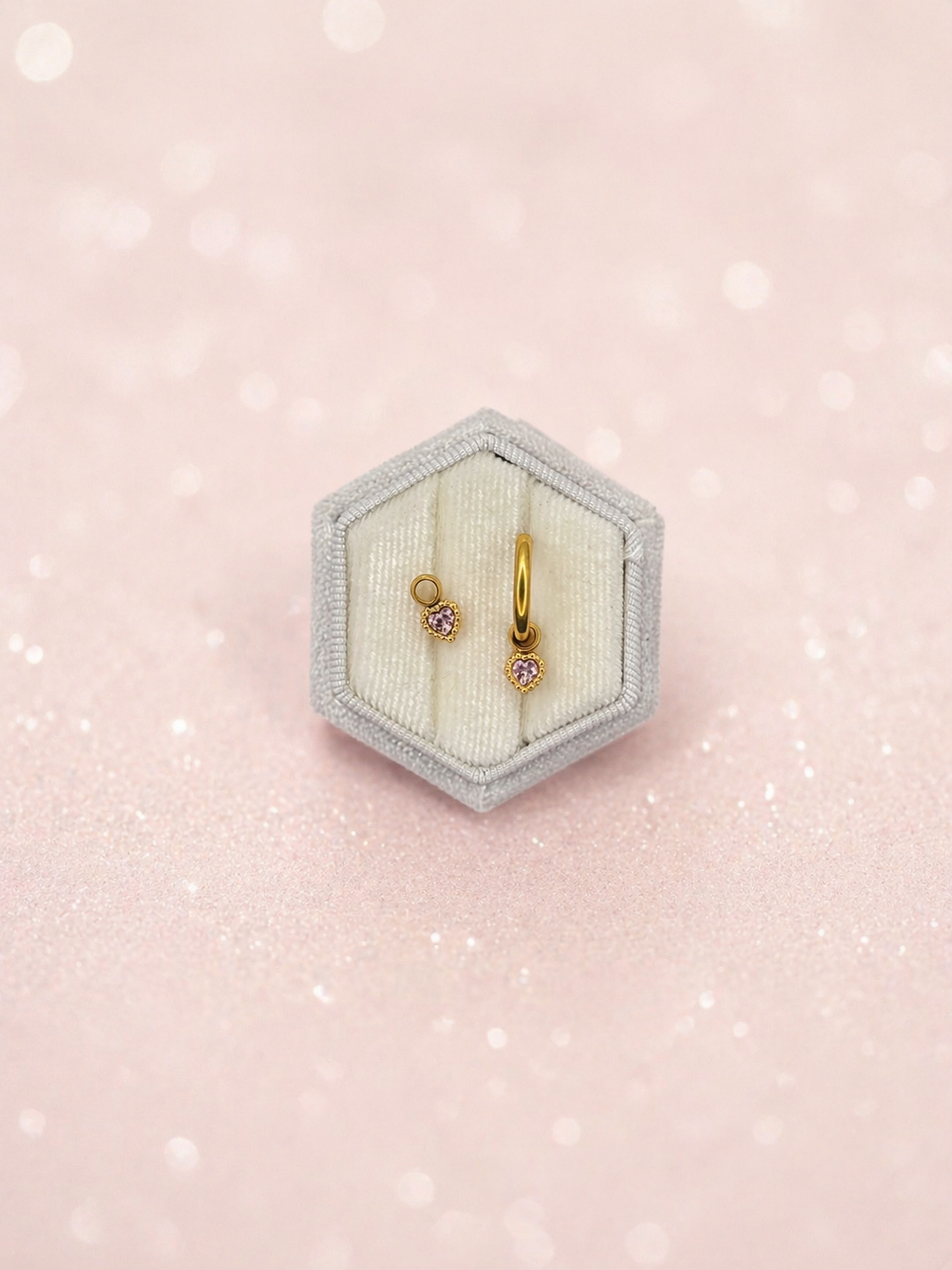 Dainty Pink Heart Charms